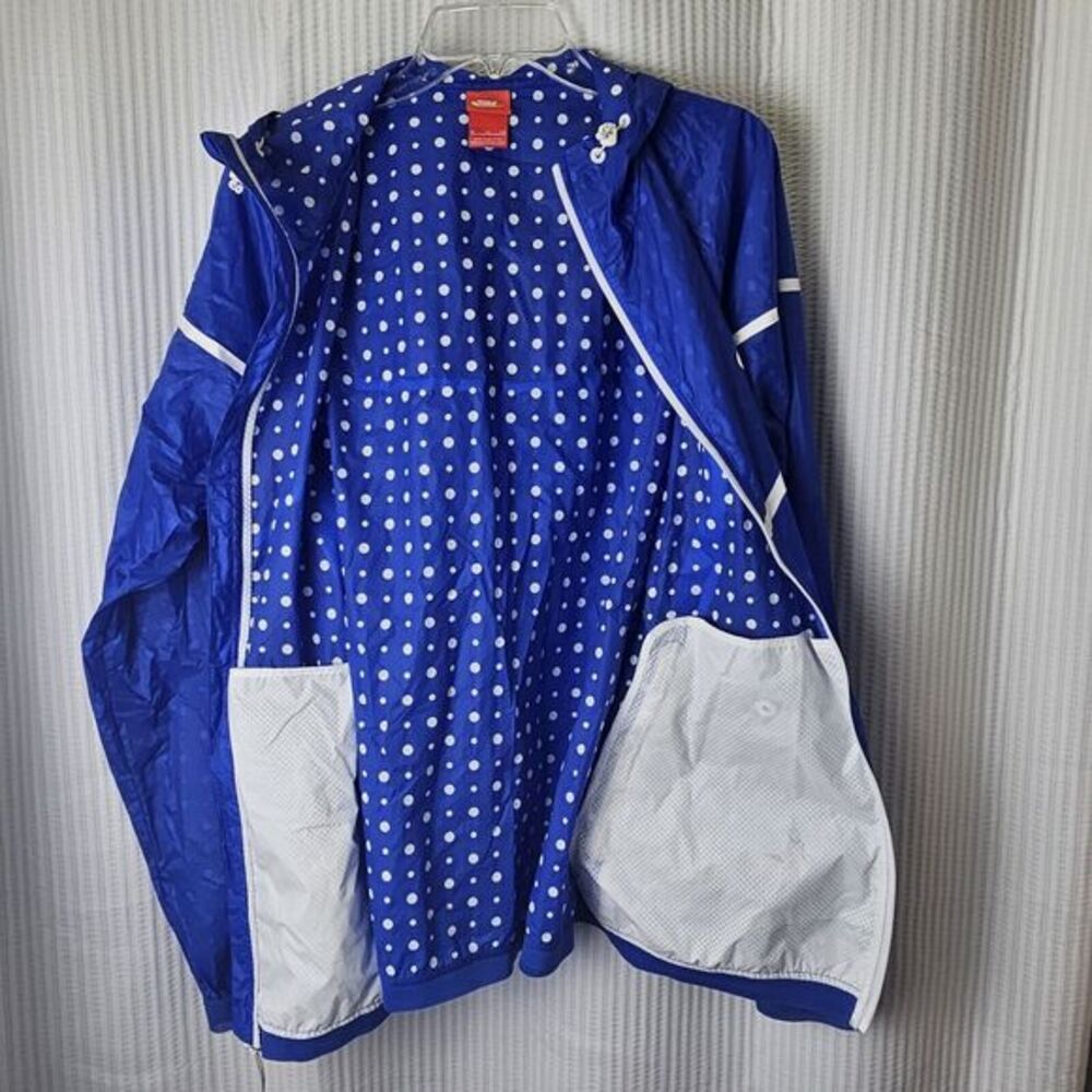 Rare XL Nike Glanz Jacket Windbreaker Windrunner Blue Dots‎ Lightweight Workout - Picture 6 of 10